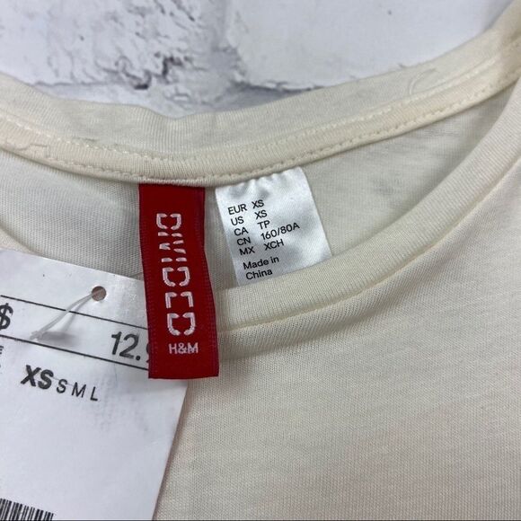 H&M Love Muscle Tank Off-White | Size XS | NEW - Picture 7 of 7